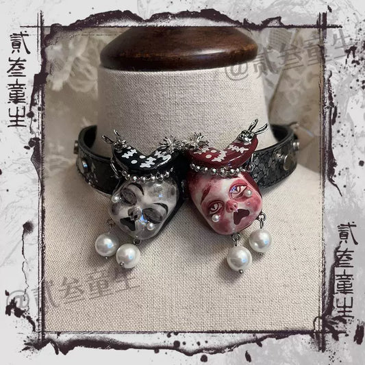 Choker-Ersan Tongsheng Original Niche Design Advanced Sense Dark Niche Design Dark Necklace Punk Asian Choker