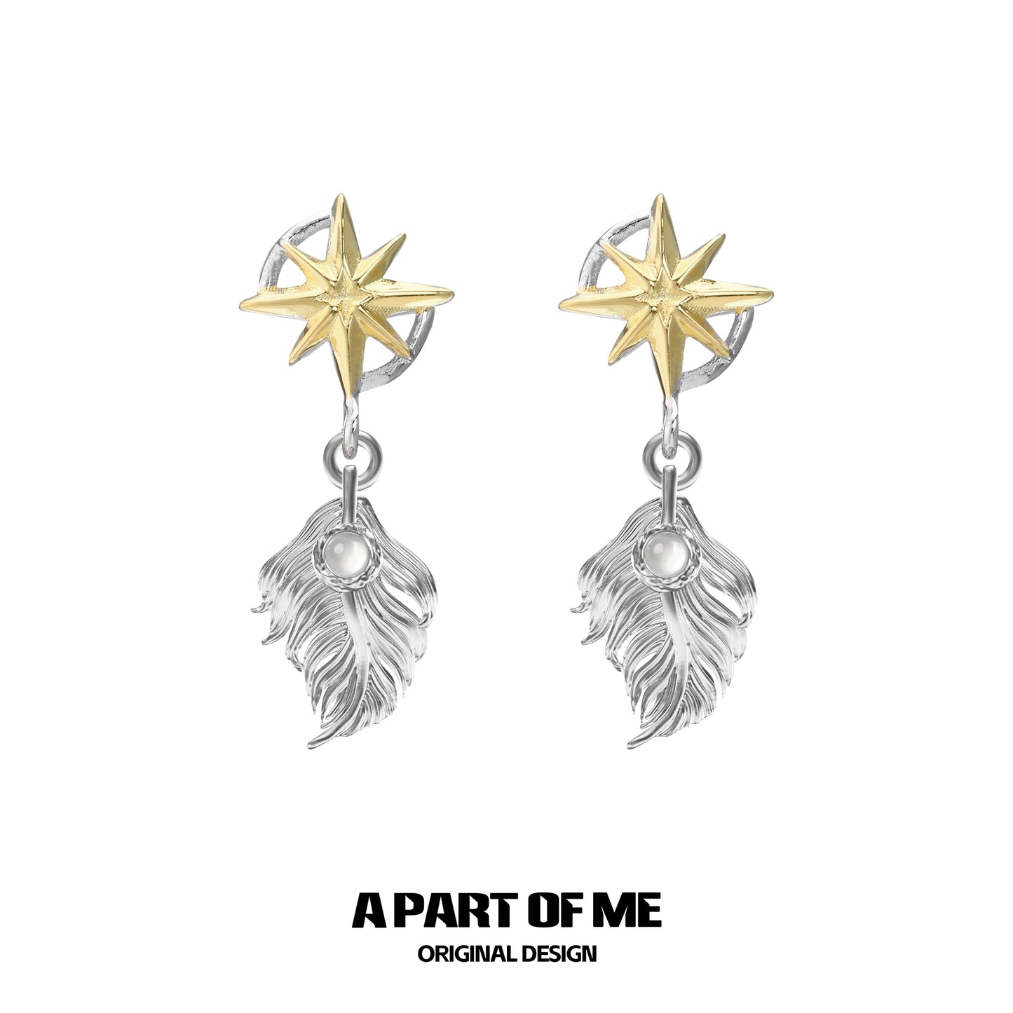 Feather Agate Genderless Earrings