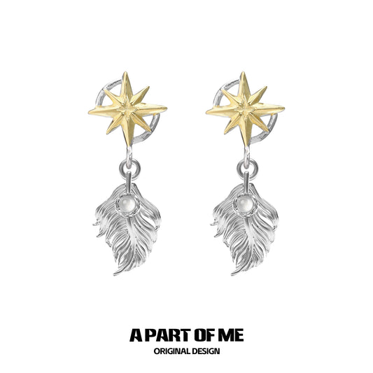 Feather Agate Genderless Earrings