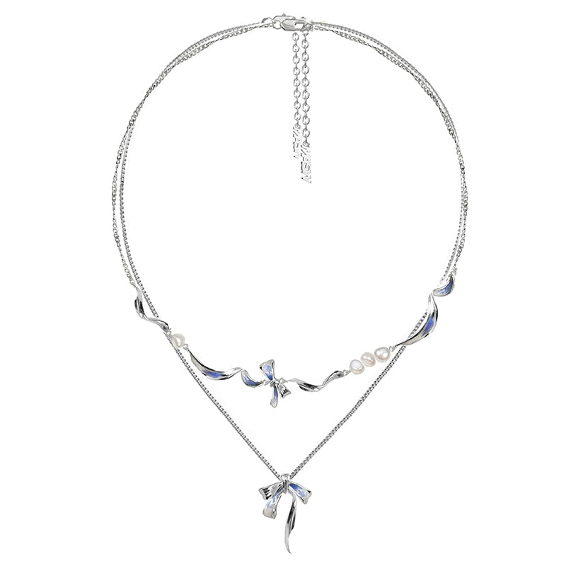 Baroque Pearl Bow Necklace