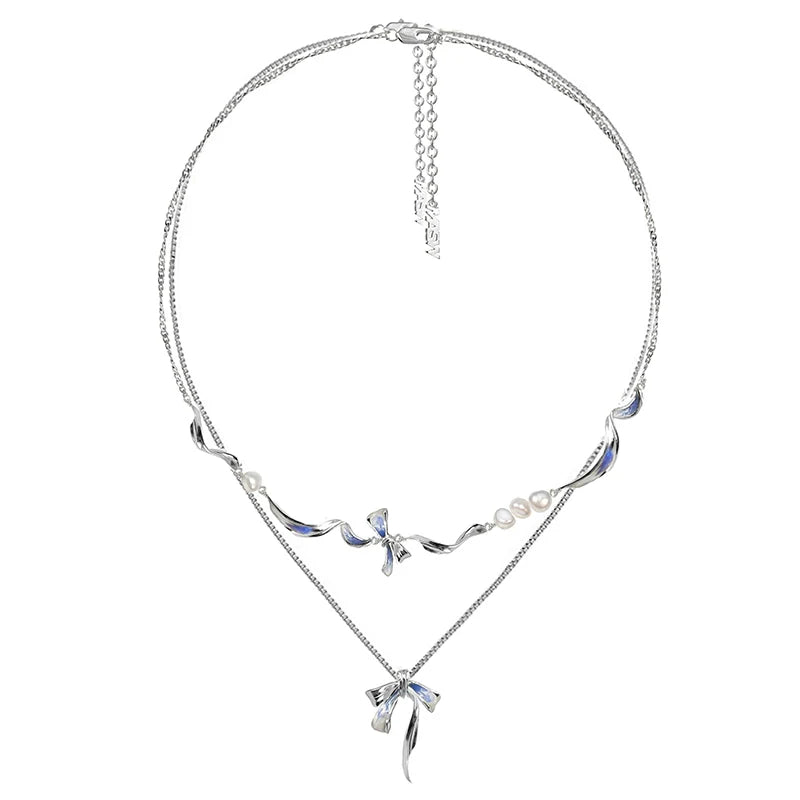 Baroque Pearl Bow Necklace