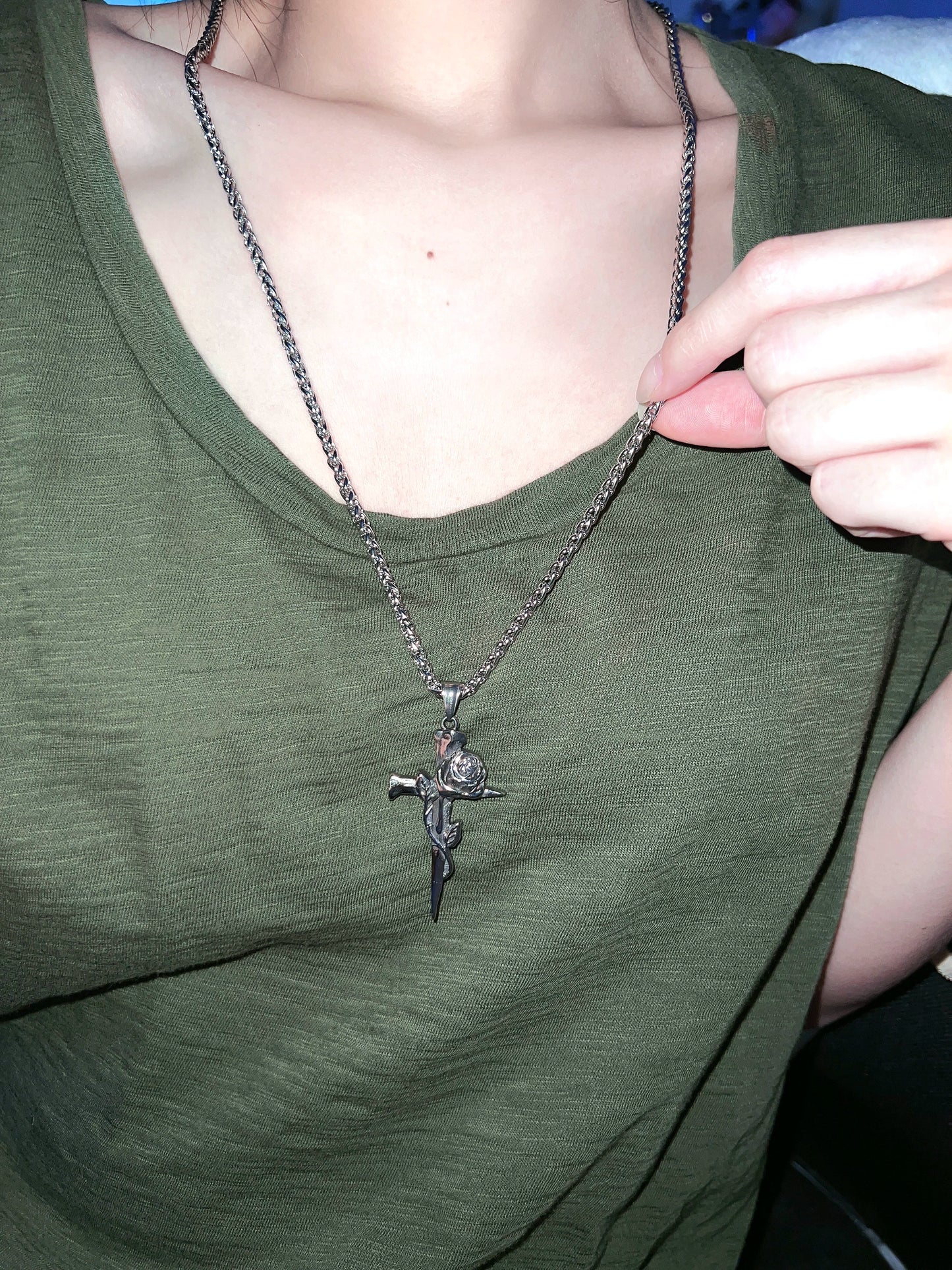 "Jazz Rose" Cross Necklace