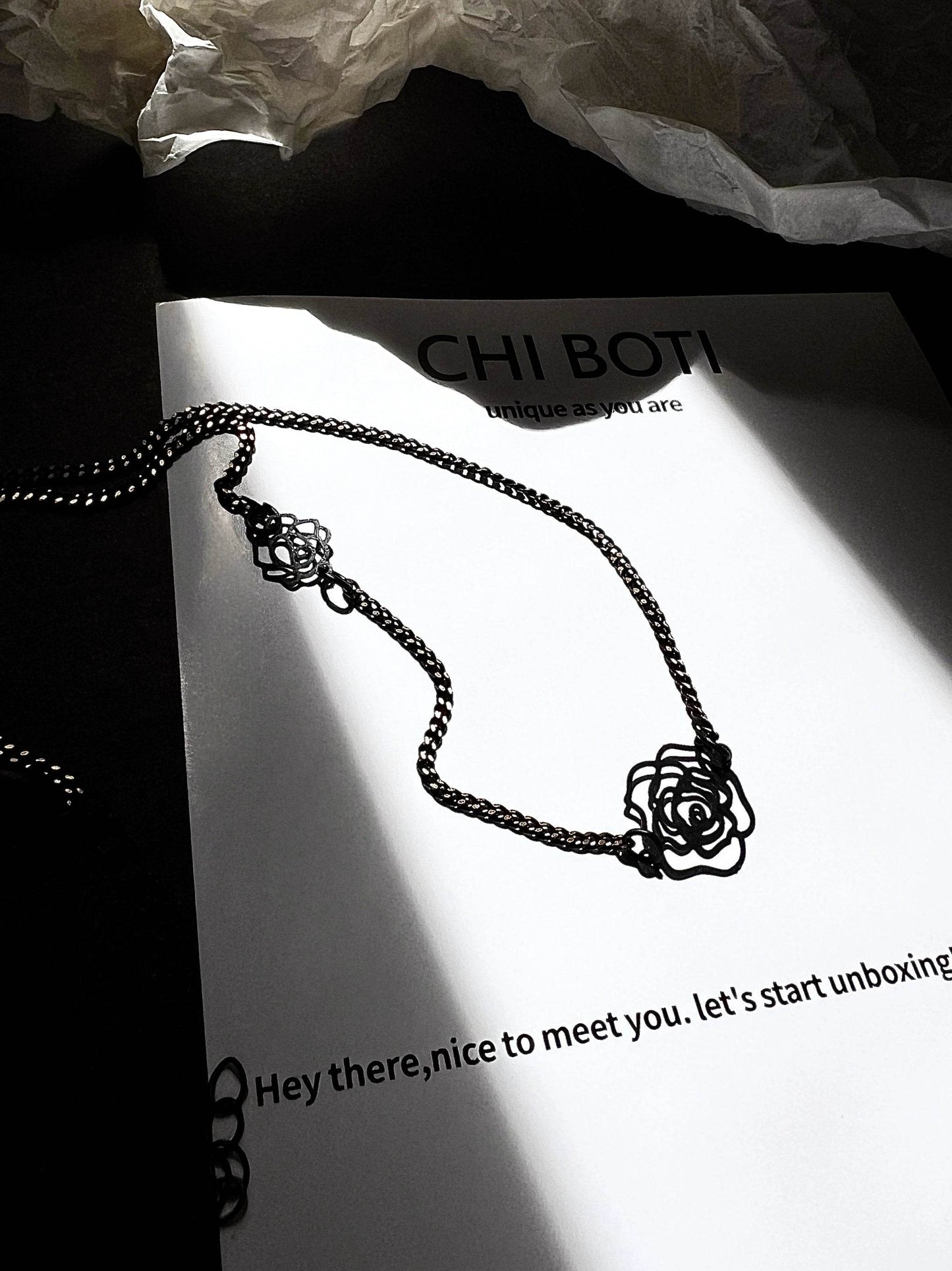 "Black Gold Rose" Spliced Choker