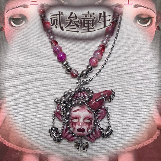 Necklaces-Ersan Tongsheng Original Handmade Necklace Spice Girl Sweet Cool Futuristic Subculture Niche High-end Light Luxury Heavy Industry Tide