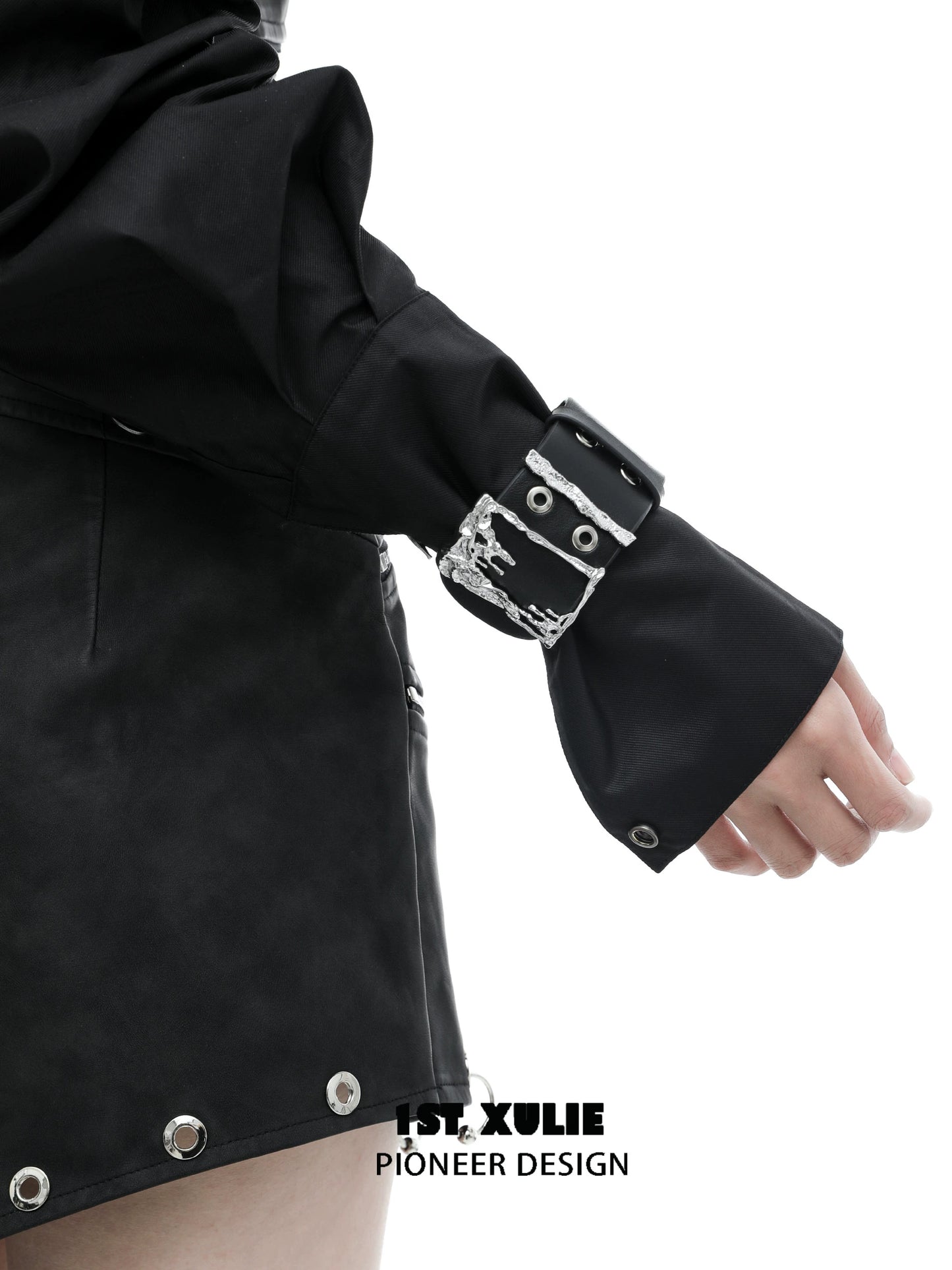 Gothic Y2K Liquid Metal Belt Arm Bracelet