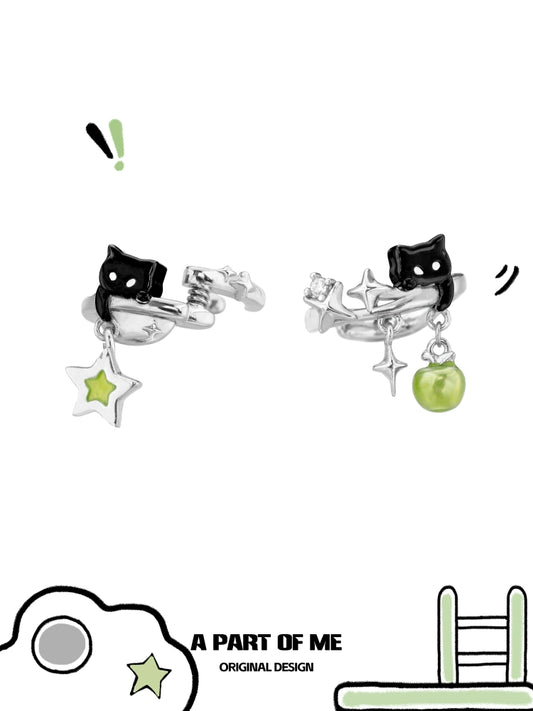 Black Cat Apple Ear Cuffs