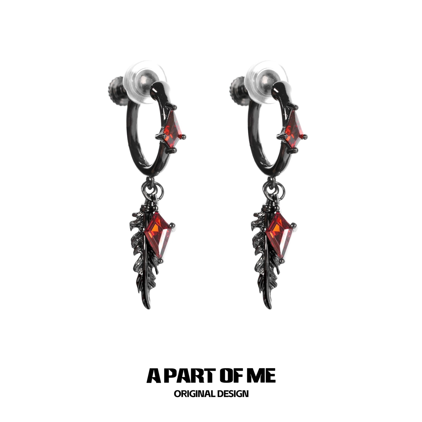 Y2K Feather Zircon Earrings