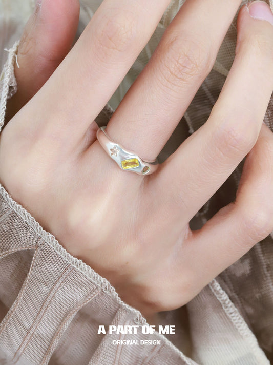 Rainbow Star Zircon Ring