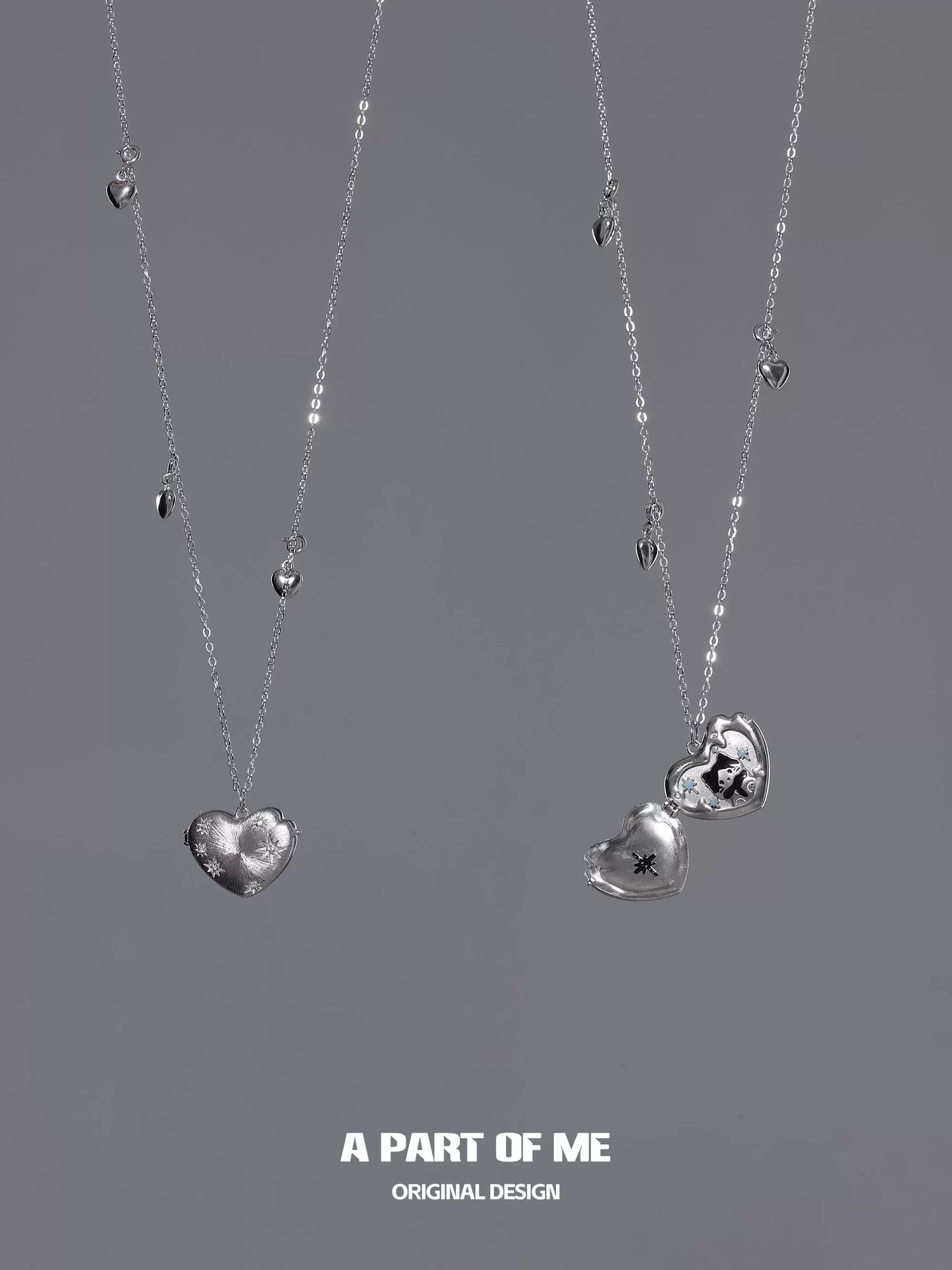 Snow Kitten Love Pendant Necklace