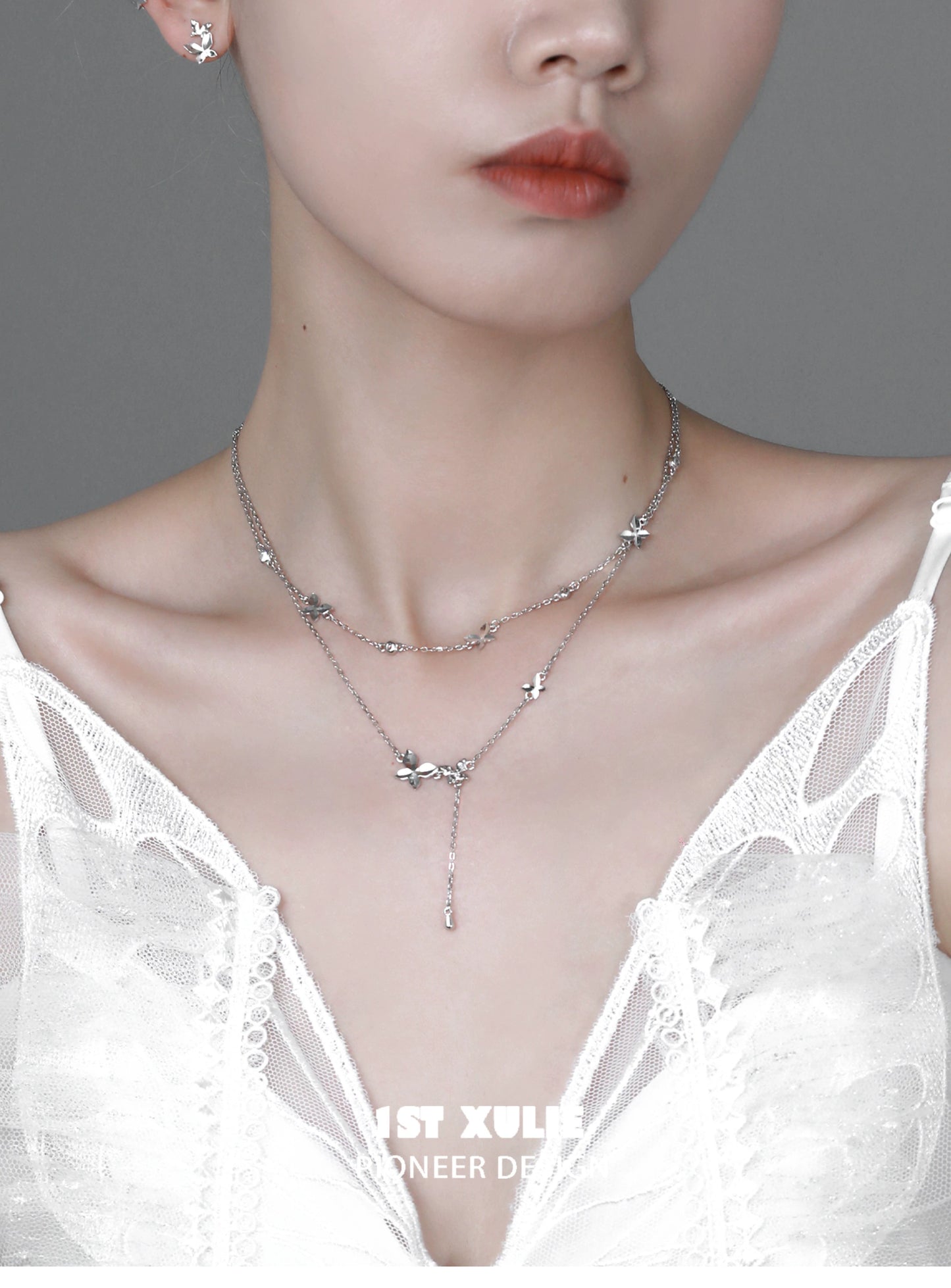 Dream Butterfly Manor Silver Necklace