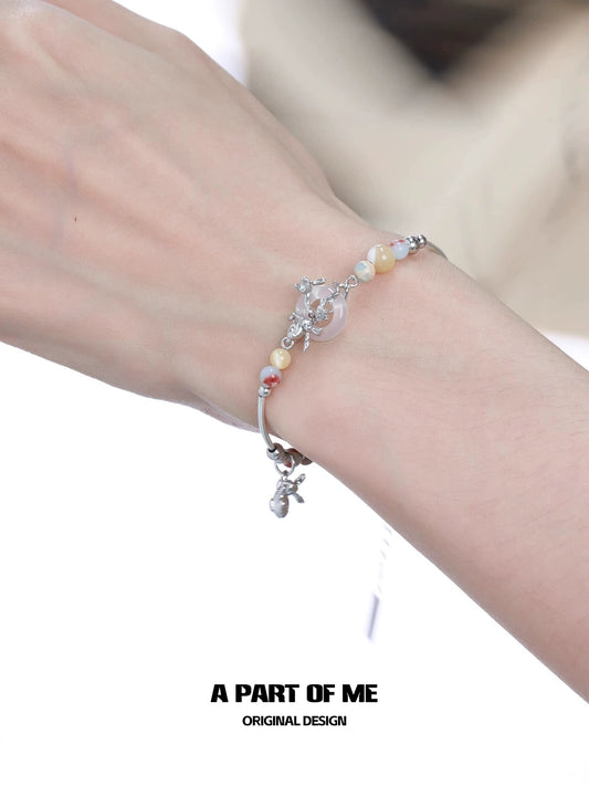 Agate Bead Rabbit Bracelet