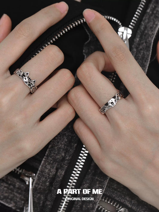 Graffiti Pet Couple Rings