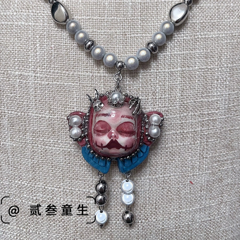 Necklaces-Ersan Tongsheng Original Design Handmade Spice Girl Dark Butterfly Decadent Wind Doll Niche Millennium Subculture Necklace