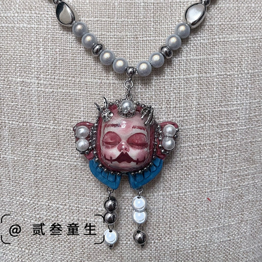 Necklaces-Ersan Tongsheng Original Design Handmade Spice Girl Dark Butterfly Decadent Wind Doll Niche Millennium Subculture Necklace