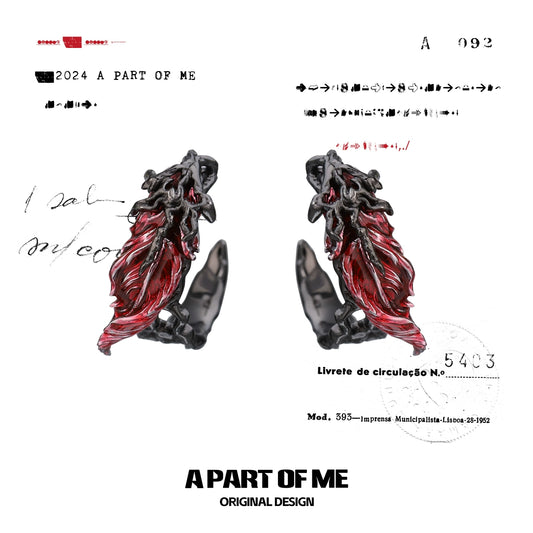 Sweet Dark Feather Stud Earrings