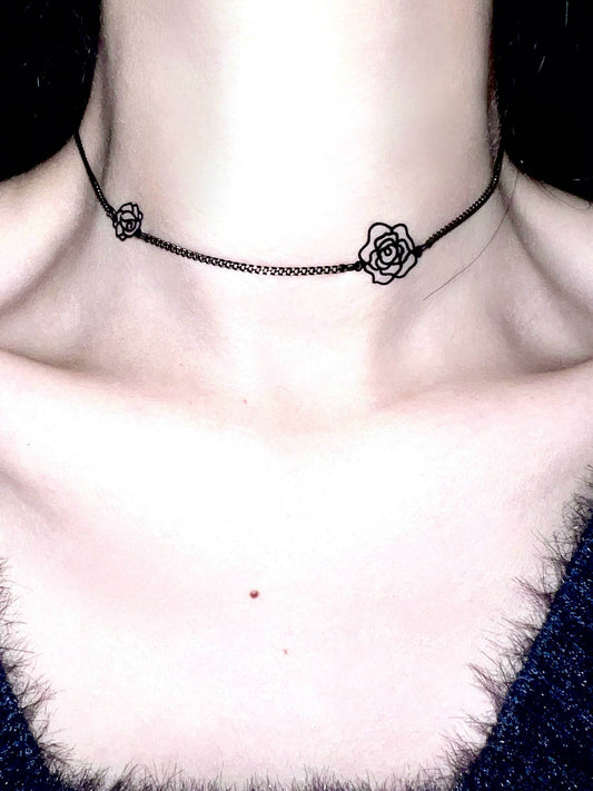 "Black Gold Rose" Spliced Choker