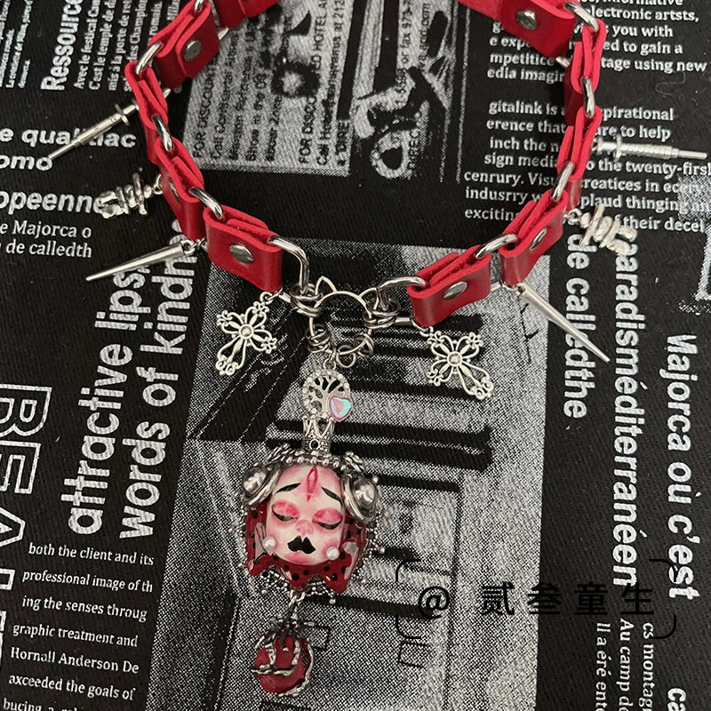 Choker-Ersan Tongsheng Original Handmade Necklace Spice Girl Sweet Cool Futuristic Niche Premium Light Luxury Heavy Industry Tide Choker