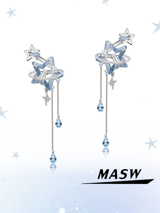 Ice Blue Star Ear Cuffs