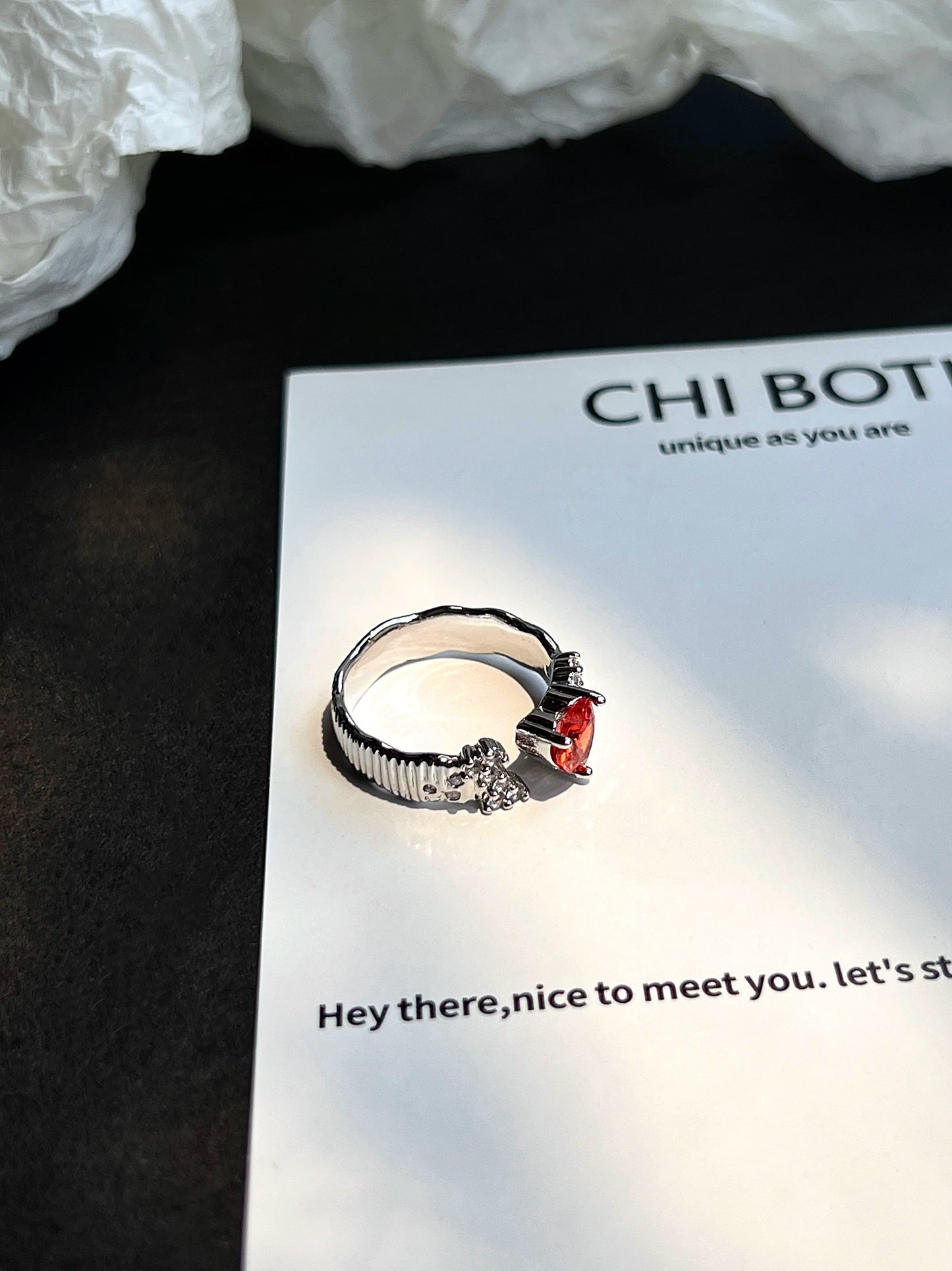 "Imprisoned Heart" Zircon Ring