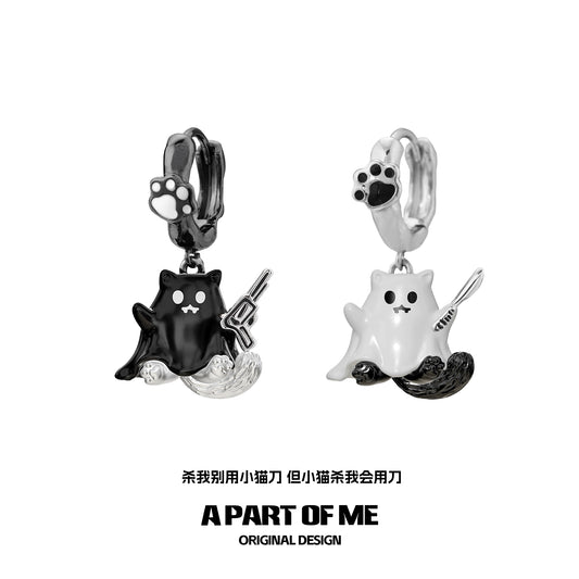 Kitten Ghost Couple Earrings
