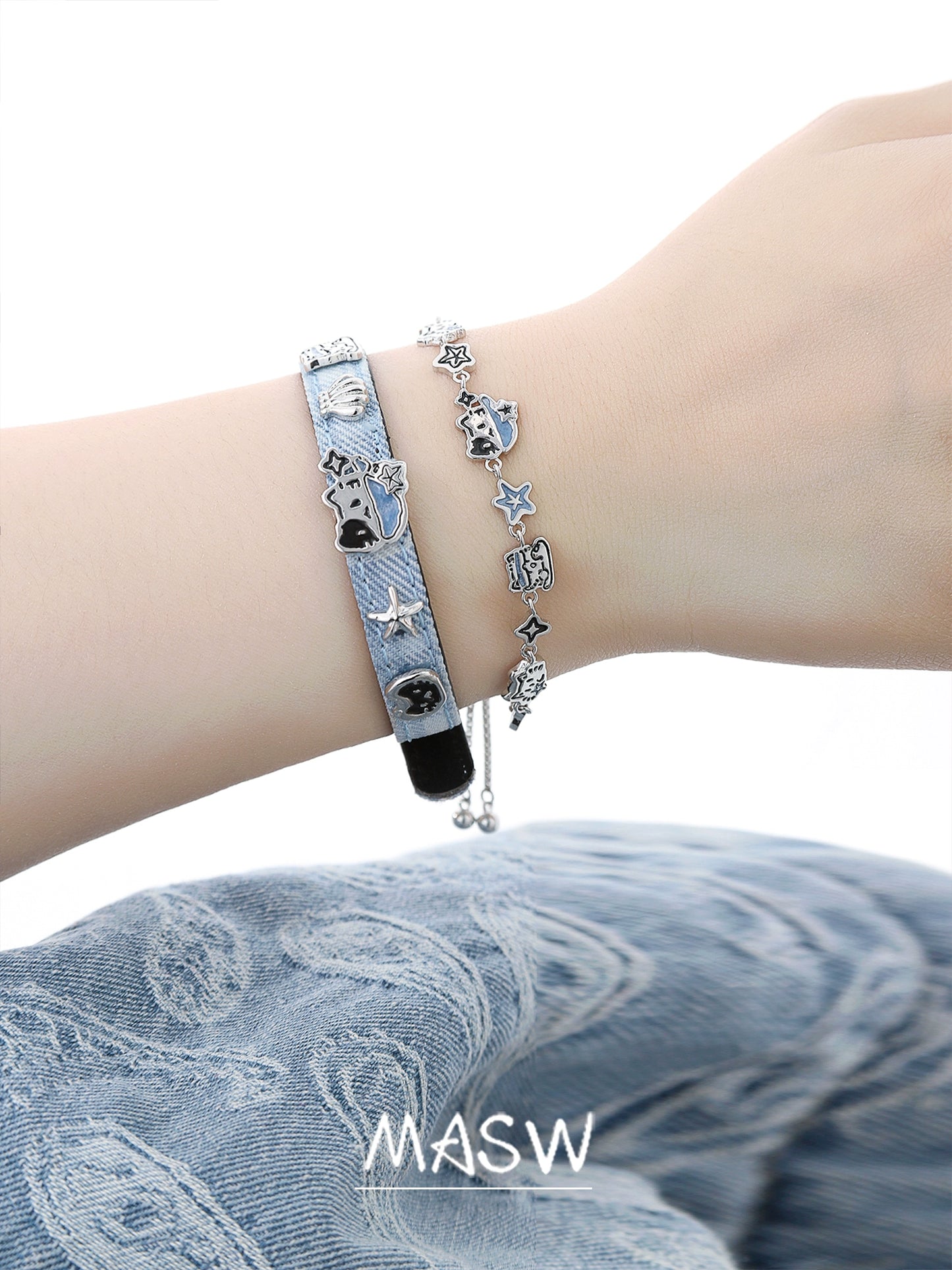 Denim Blue Cat Bracelet