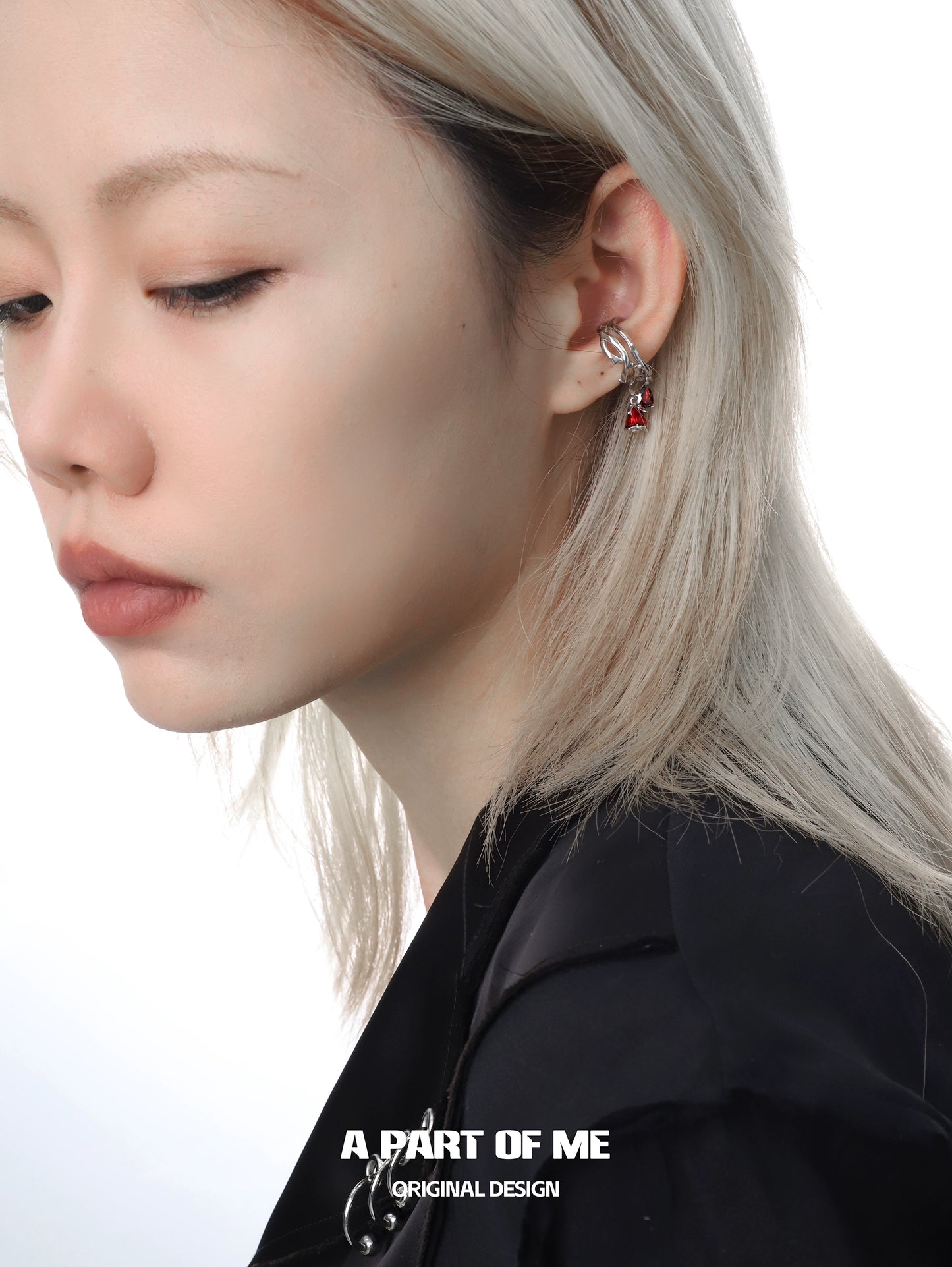 Scarlet Rose Ear Cuffs