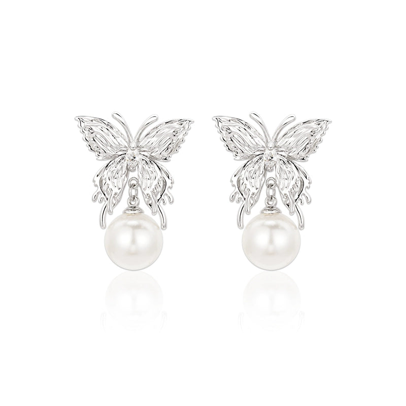 Lucky Butterfly Pearl Earrings
