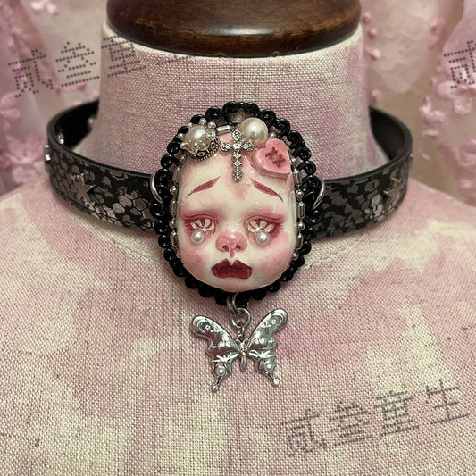 Choker-Two Three Children's Original Handmade Design Gothic Neck Chain Gift Diablo Baby Necklace Ya Choker