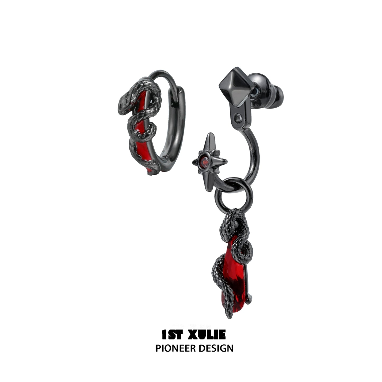 Gothic Dark Snake Removable Earrings