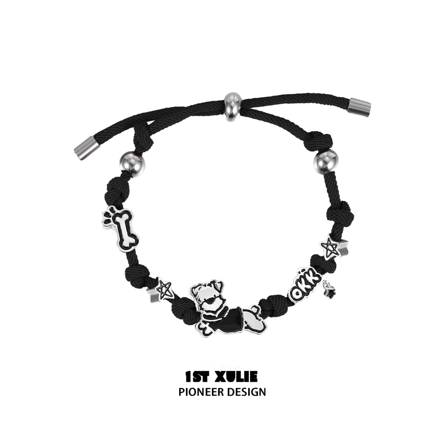 Playful Puppy Braided Couple Bracelet