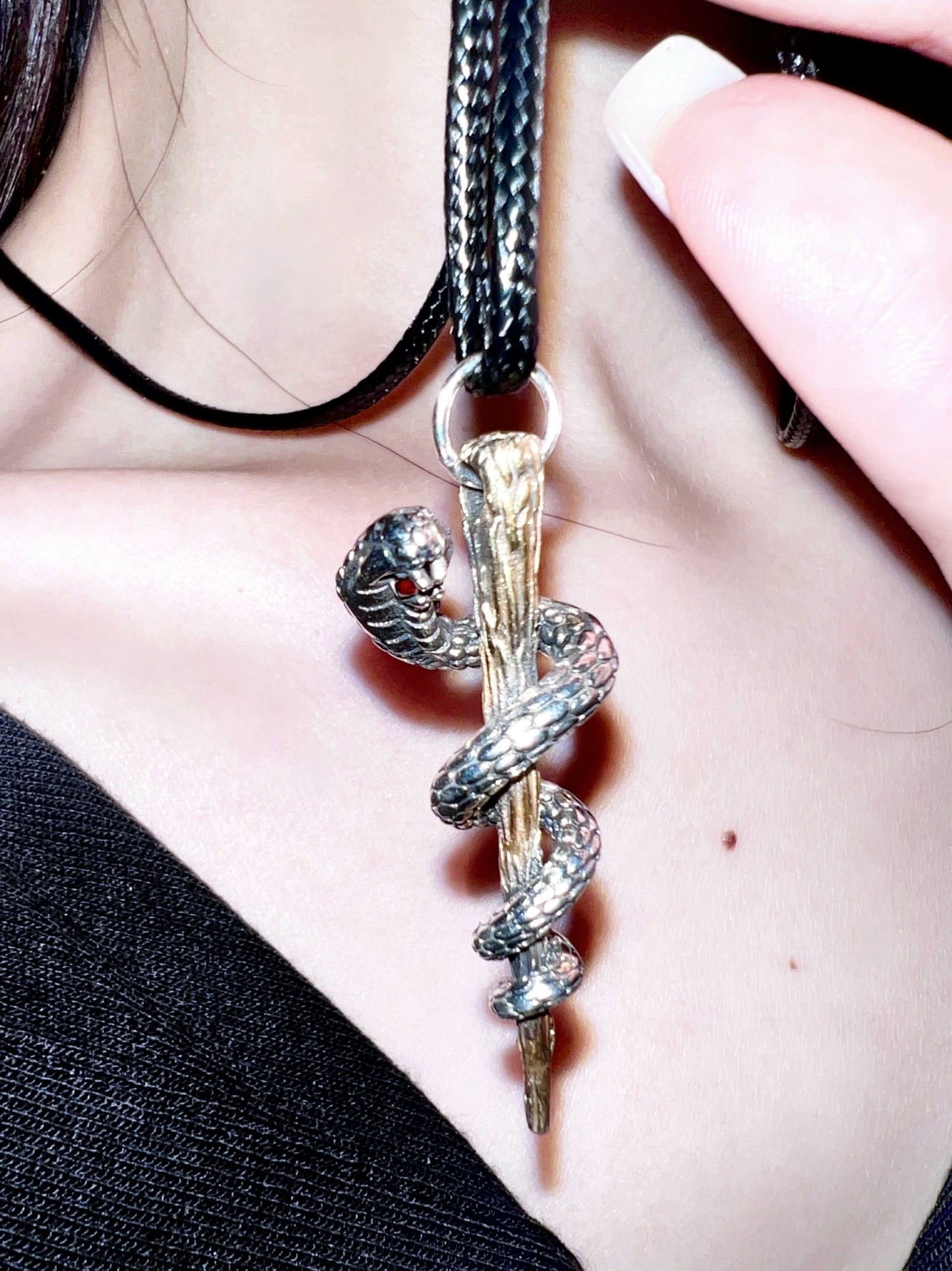 "Snake Curse Scepter" Goth Necklace