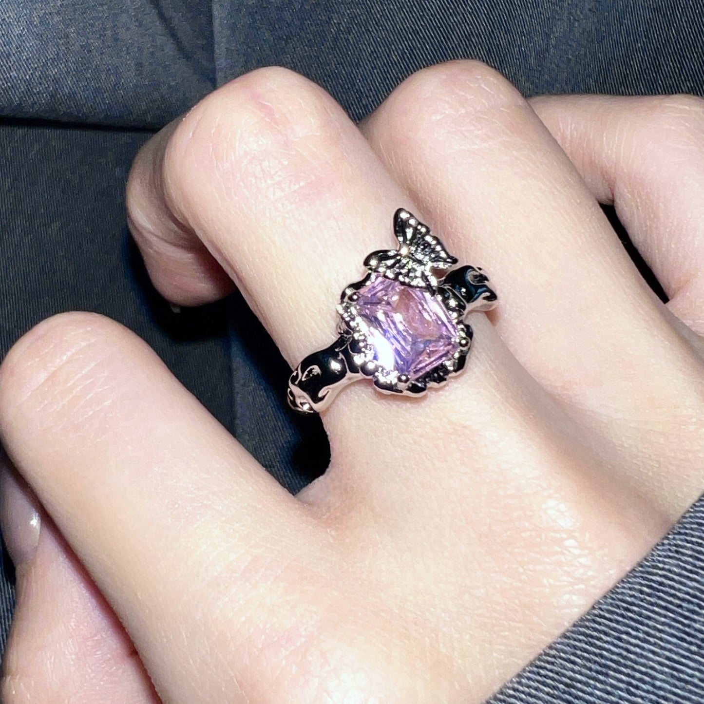 "Dreamy Butterfly" Light Pink Ring