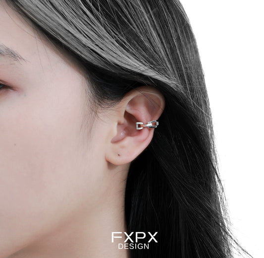 Cyber Mech Silver Earrings