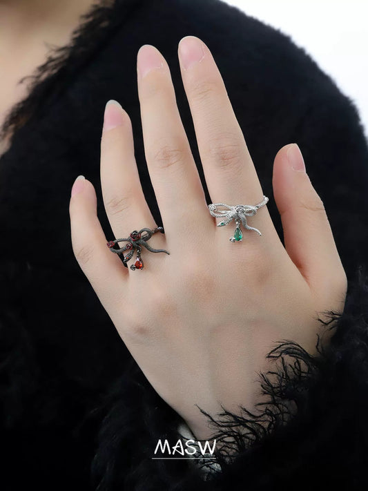 Rose & Snake Dance Ring