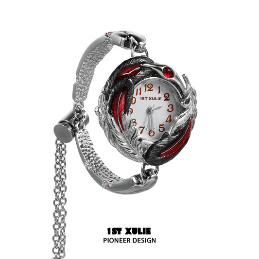 Gothic Bloody Feather Industrial Bracelet