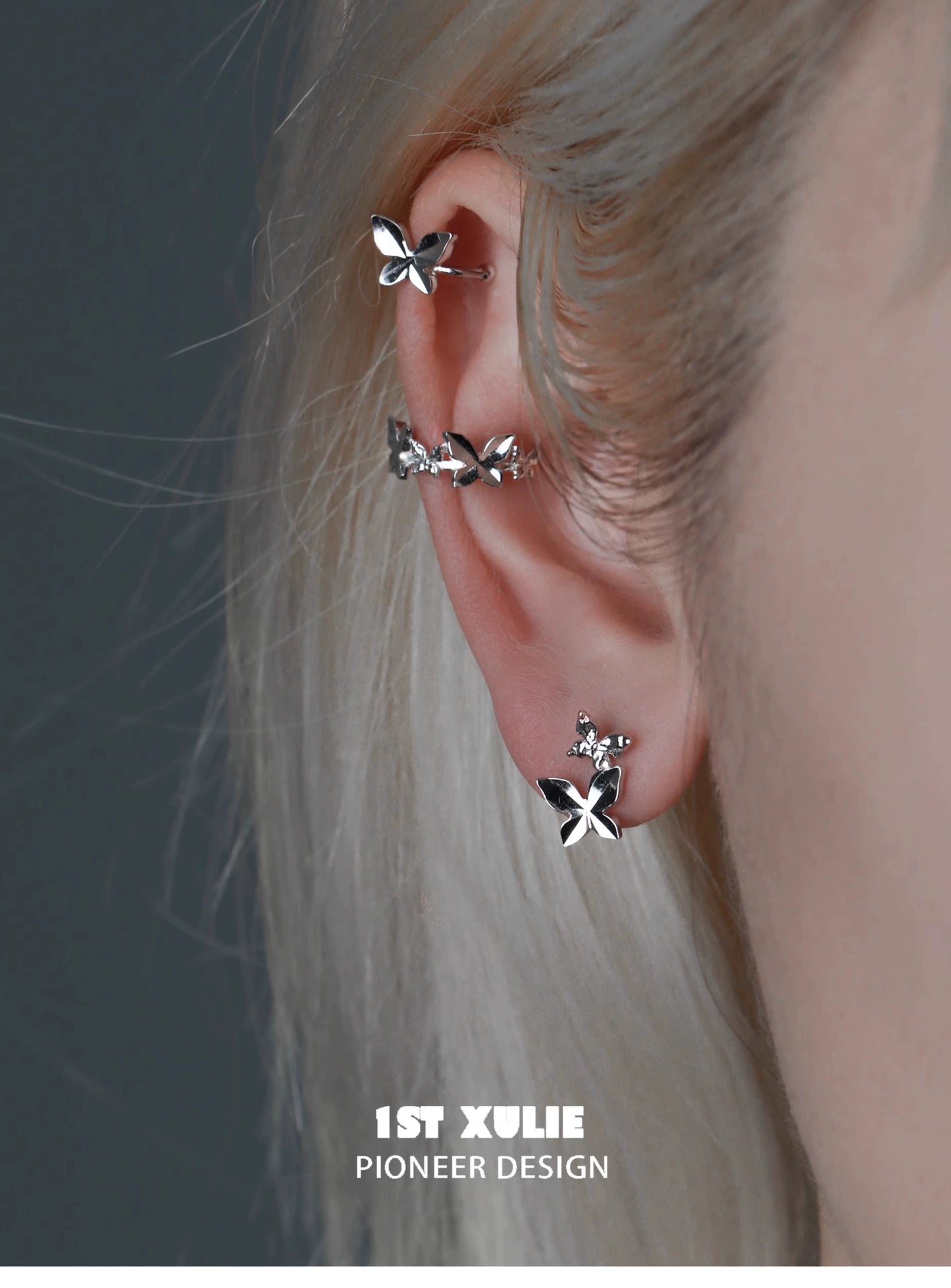 Butterfly Shadow Silver Ear Cuff