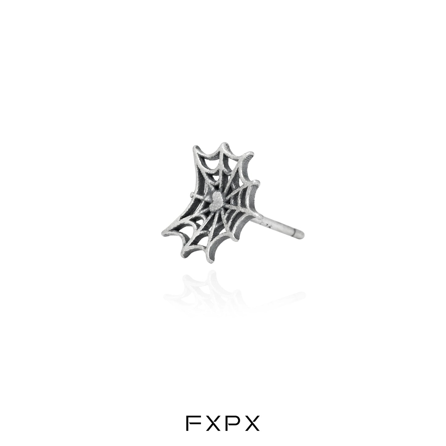 Y2K Punk Spider Web Silver Earrings