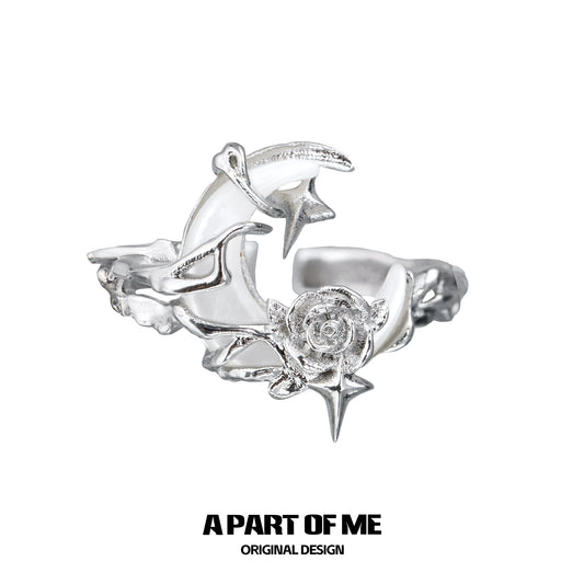 Moonlight Rose Silver Ring