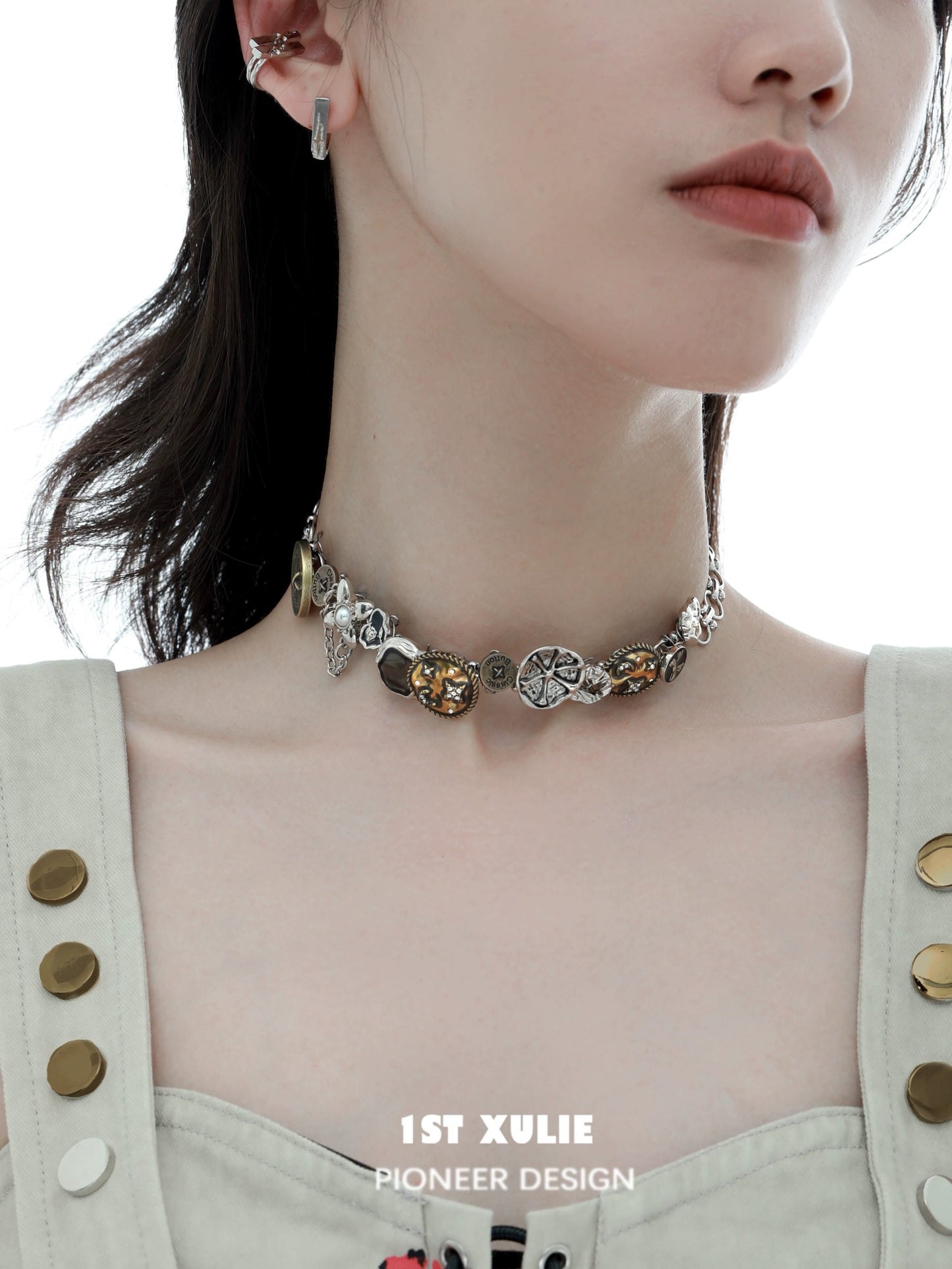 Retro Button Spice Necklace
