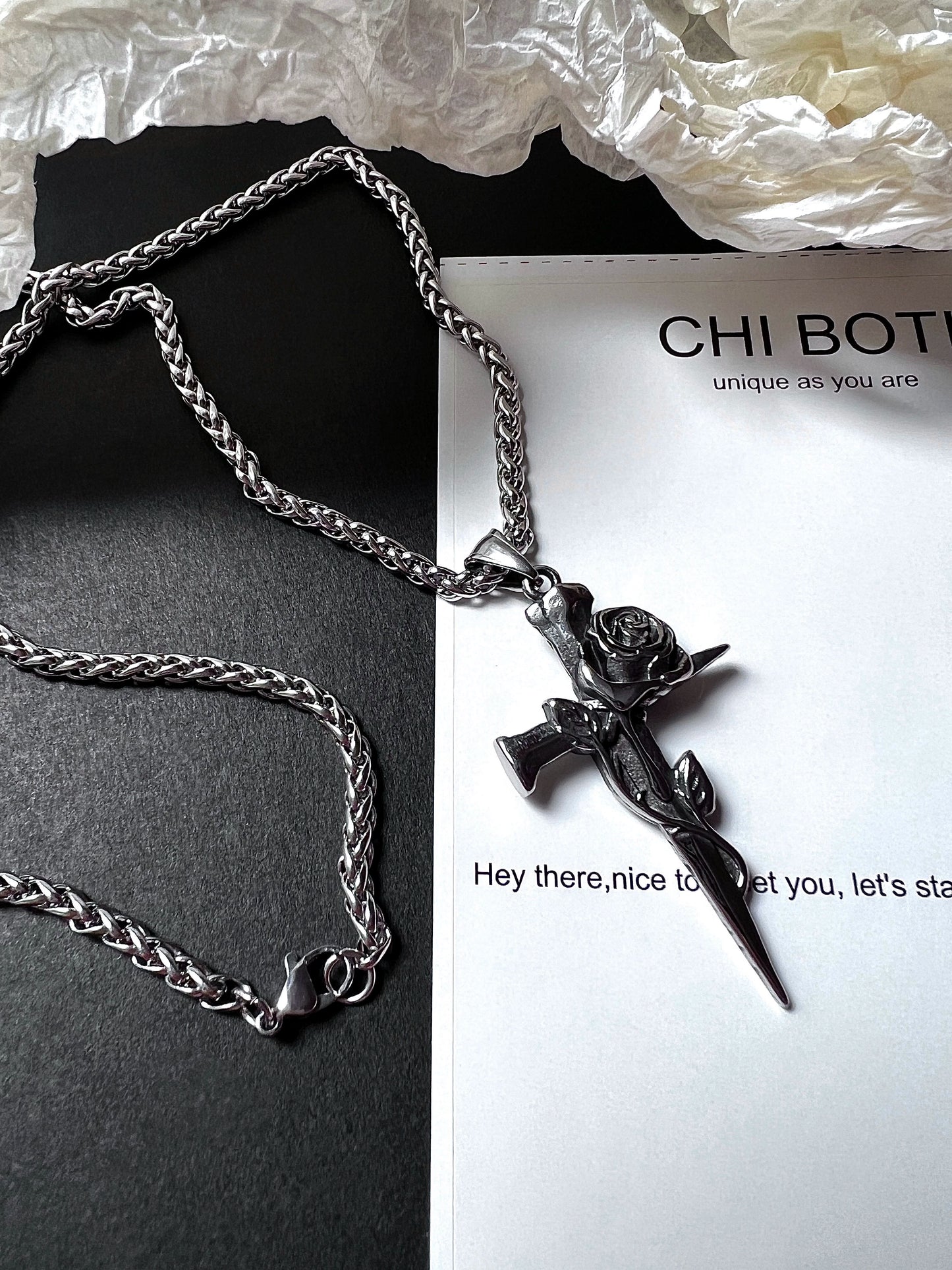 "Jazz Rose" Cross Necklace