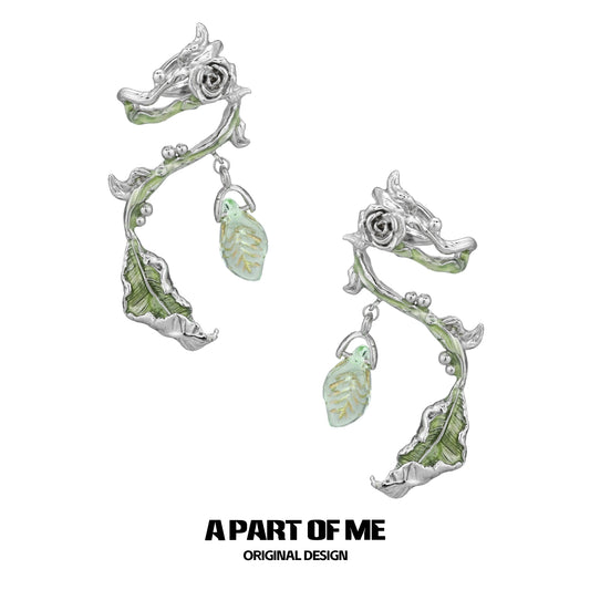 Botanical Flower Leaf Studs