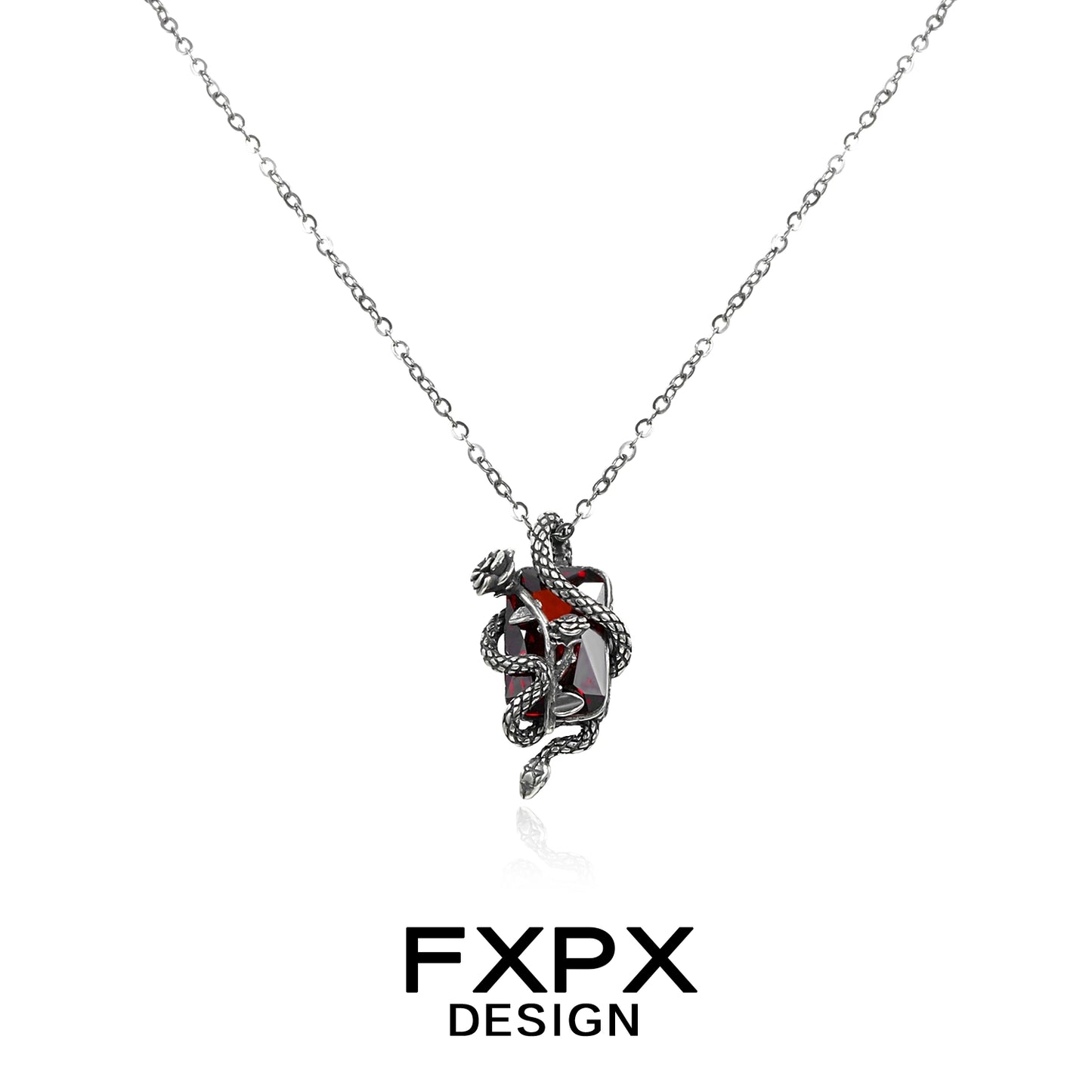 Y2K Vintage Rose Snake Necklace