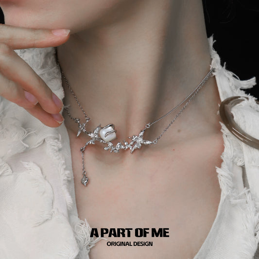 White Butterfly Shell Collarbone Chain