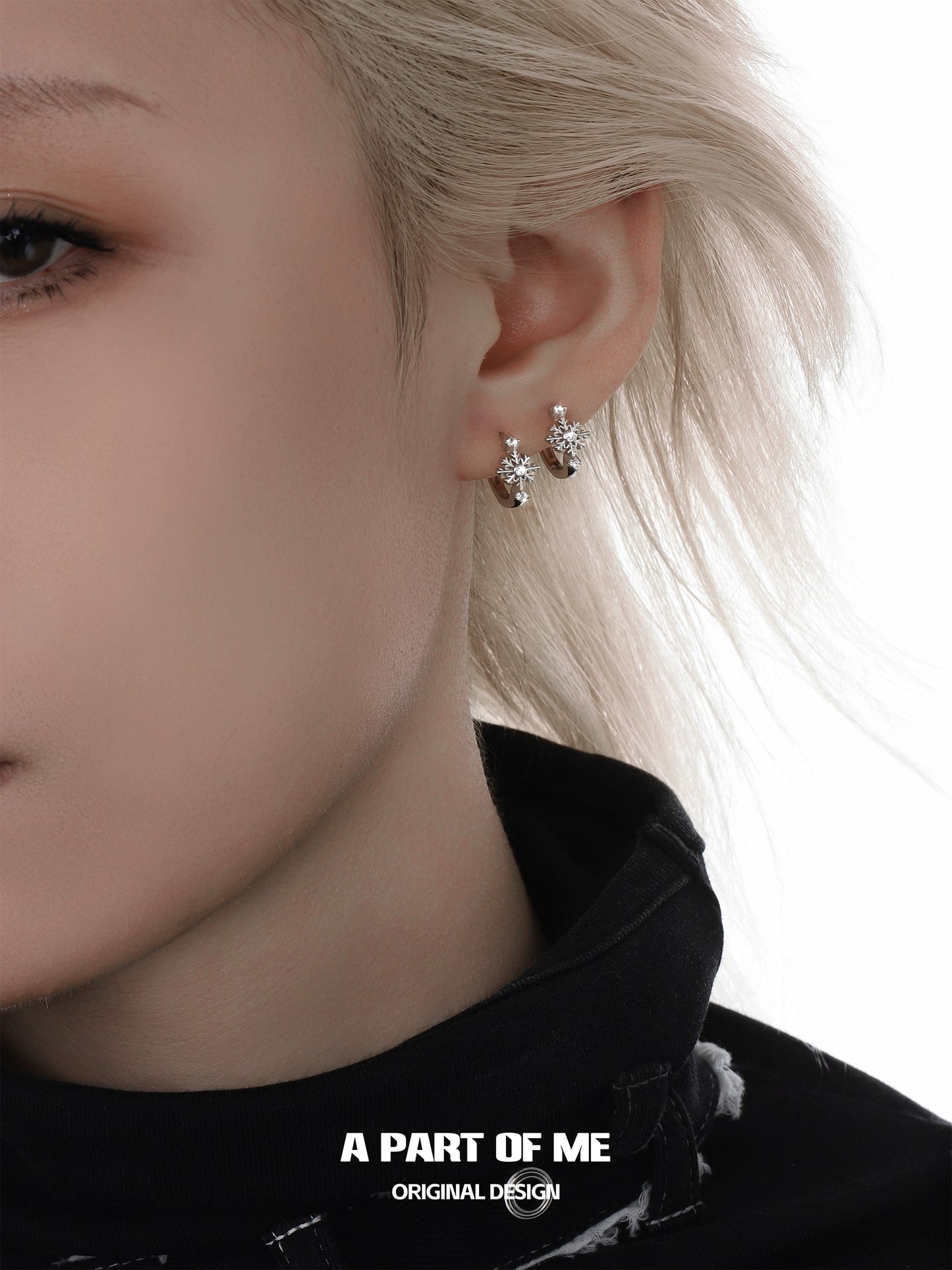 Frosted Snowflake Zircon Earrings