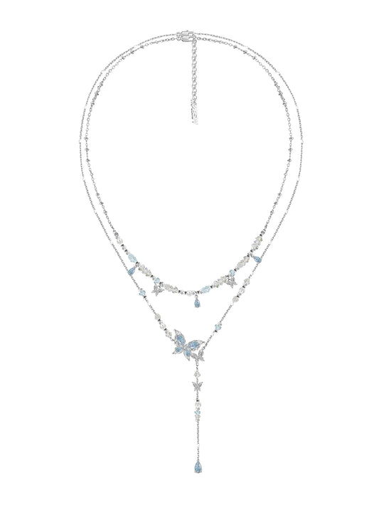 Crushed Butterfly Clavicle Necklace