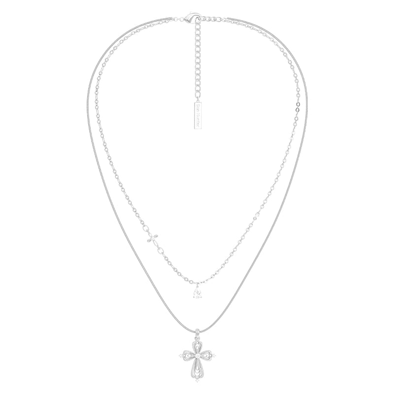 Elegant Teardrop Cross Necklace