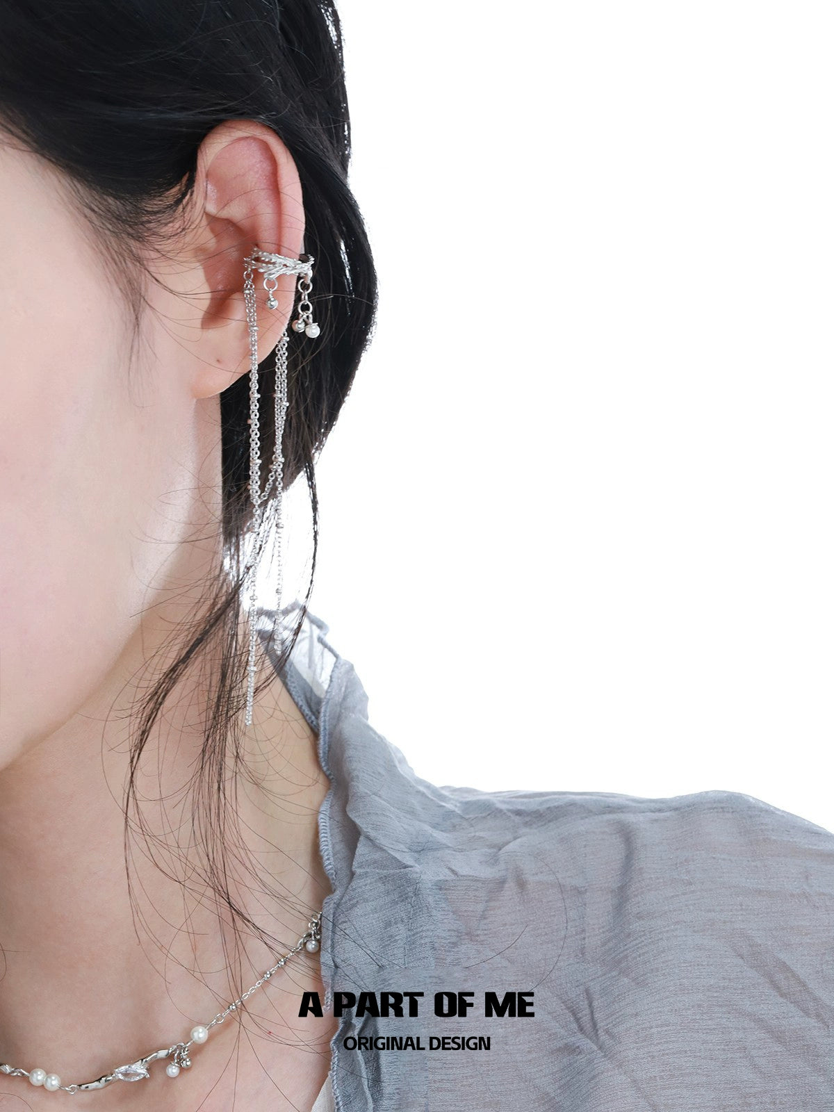 Pearl Fringe Punk Ear Clips