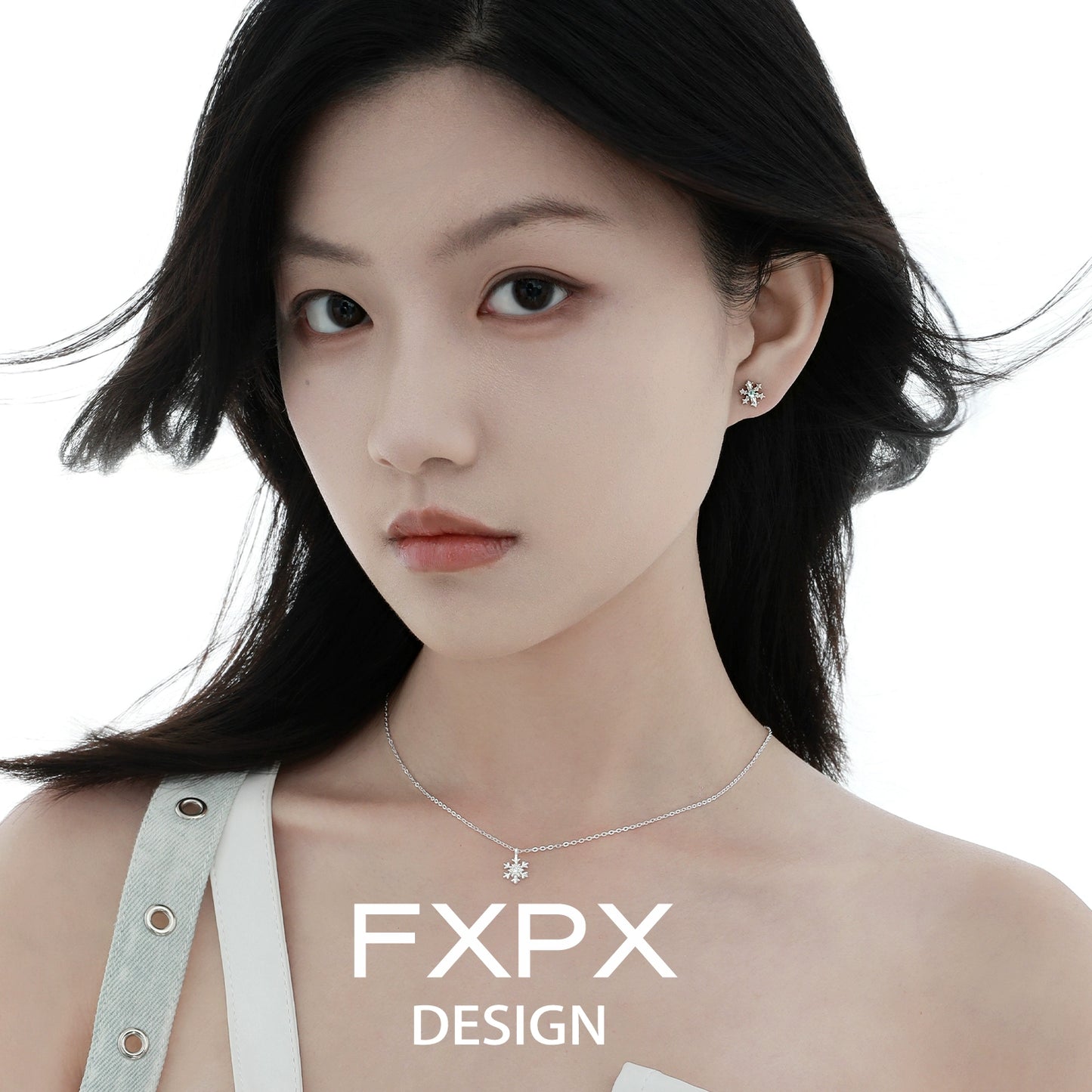 Blue Snow Screw Earrings