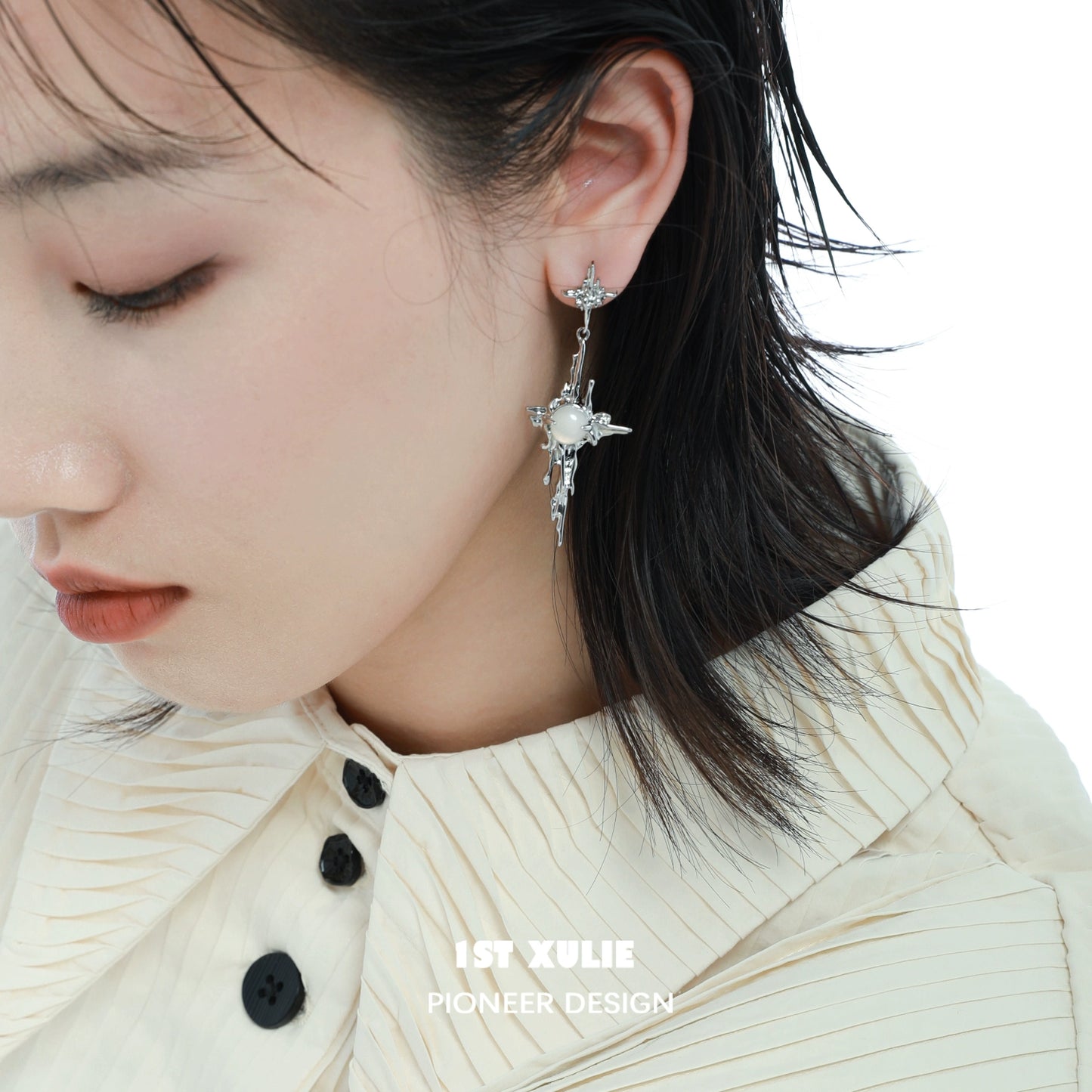 Luminous Agate Cross Earrings
