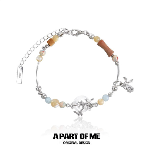Agate Bead Rabbit Bracelet